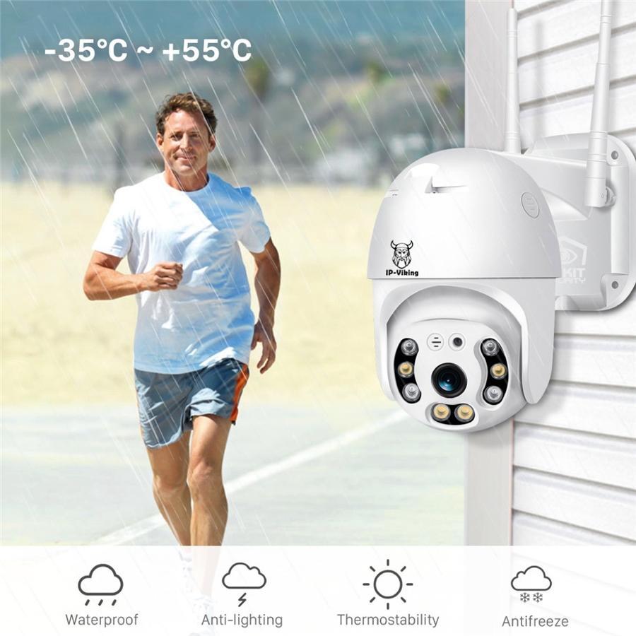 Linkit Security - Caméra IP-Viking Extérieur 1080P, Wi-Fi, Infrarouge, Objectif 2MP, Blanc - Simple Boutique