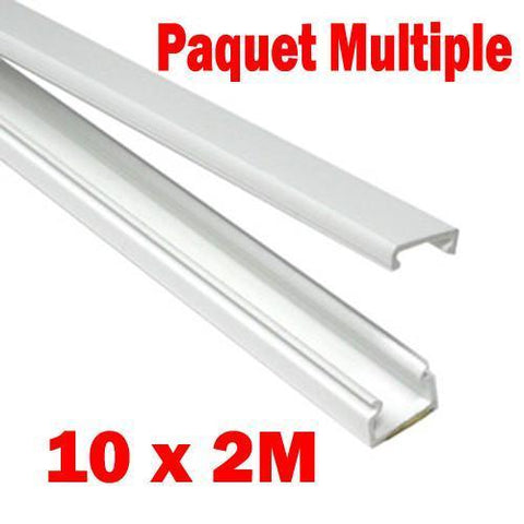 Linkit Security Paquet de 10 Caches-câbles Blanc #1 Peinturable et Auto-Adhésif 15mm x 10mm en Longueur de 2M