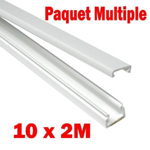 Linkit Security Paquet de 10 Caches-câbles Blanc #2 Peinturable et Auto-Adhésif 20mm x 10mm en Longueur de 2M - Simple Boutique