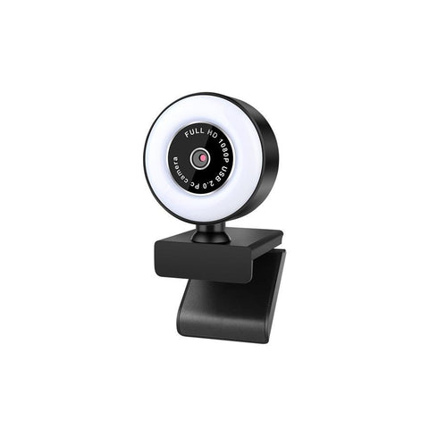 Linkit Security - Webcam CMOS Full HD avec DEL Réglables, Vision Nocturne et Mise au Point Automatique, Noir