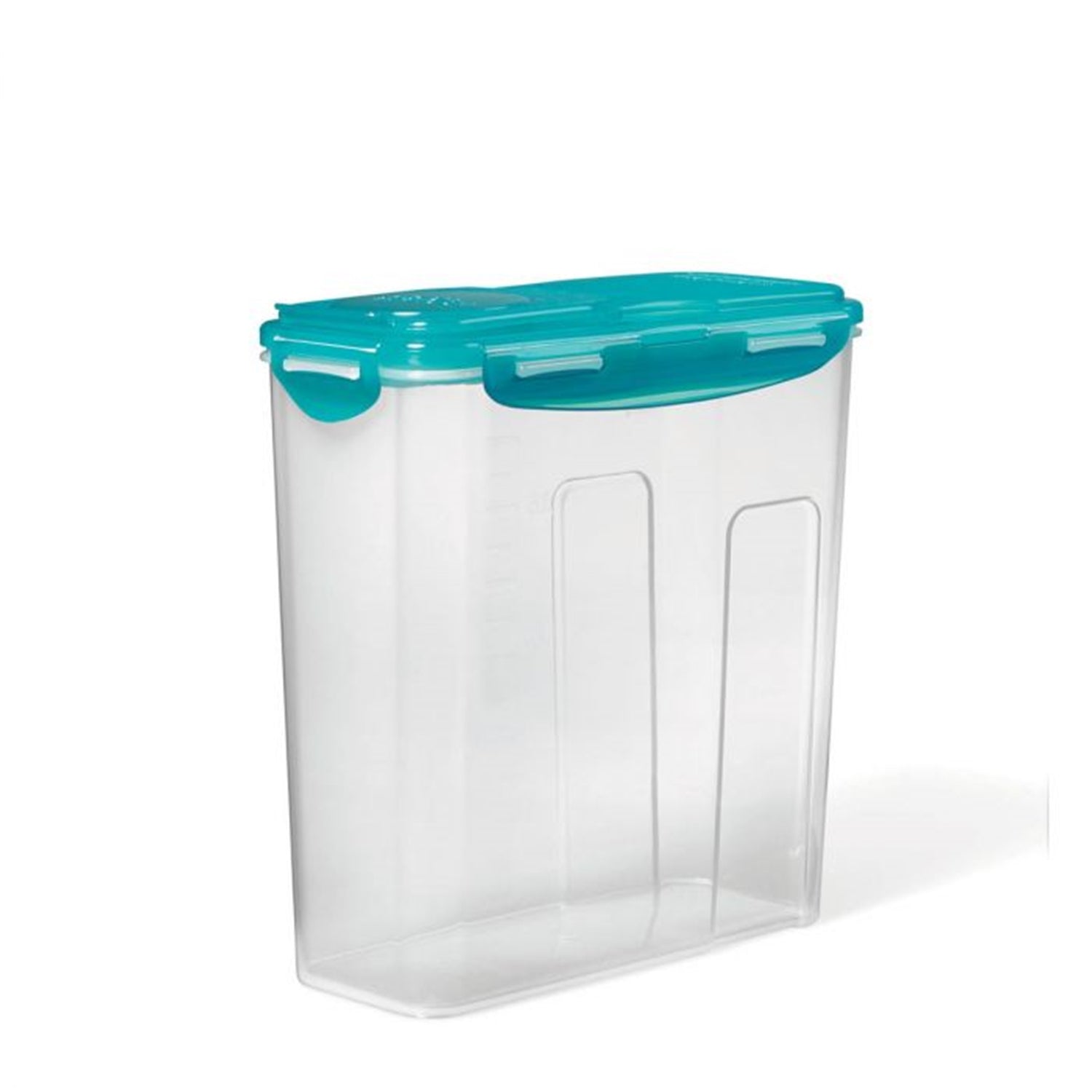 LocknLock - Contenant en Plastique pour Céréales, Pâtes ou Riz, Couvercle Rabattable, Capacité de 3.9L, Turquoise - Simple Boutique