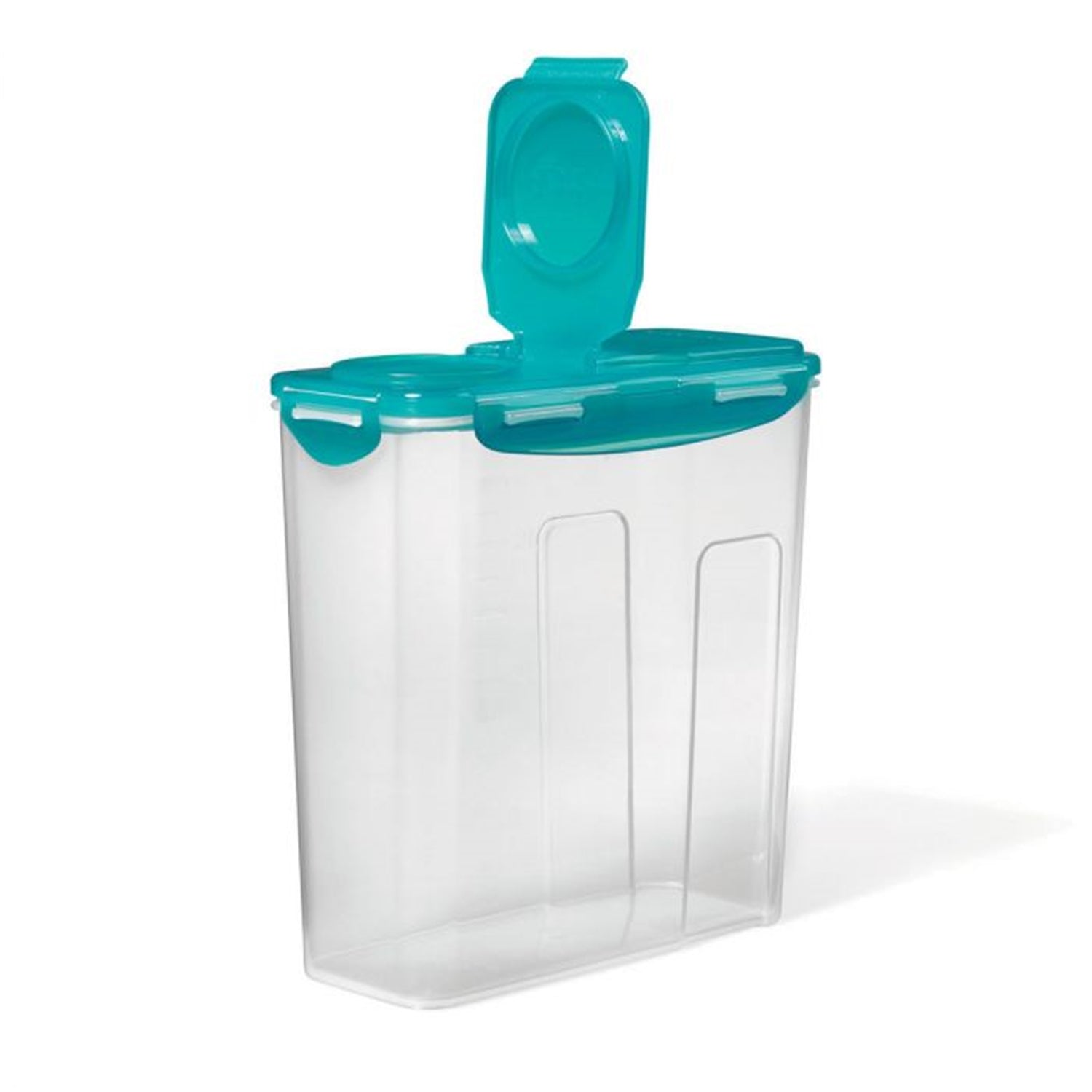LocknLock - Contenant en Plastique pour Céréales, Pâtes ou Riz, Couvercle Rabattable, Capacité de 3.9L, Turquoise - Simple Boutique