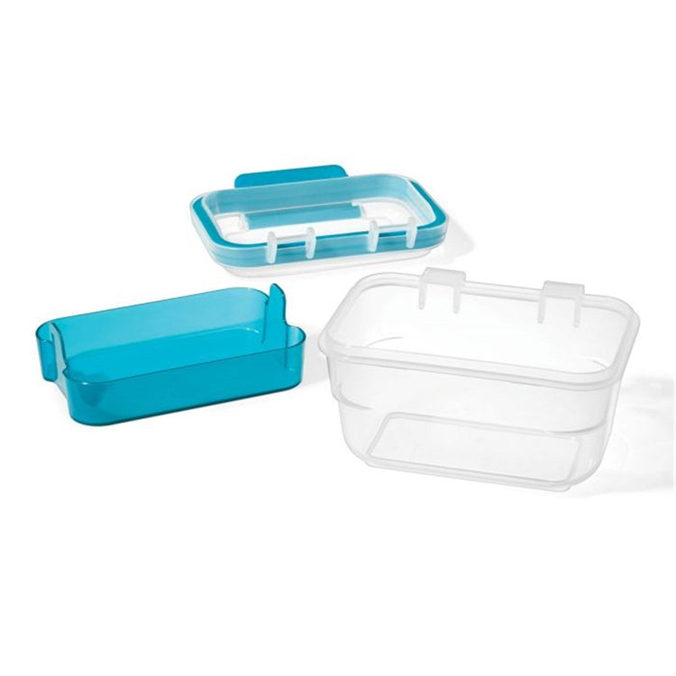 LocknLock - Ensemble de 2 Contenants à Collations à 2 Étages EasyLunch, Capacité de 473.mL, Bleu - Simple Boutique