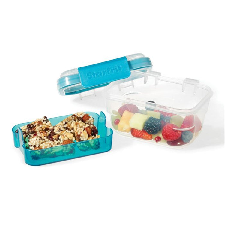 LocknLock - Ensemble de 2 Contenants à Collations à 2 Étages EasyLunch, Capacité de 473.mL, Bleu - Simple Boutique