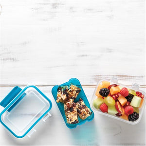 LocknLock - Ensemble de 2 Contenants à Collations à 2 Étages EasyLunch, Capacité de 473.mL, Bleu - Simple Boutique