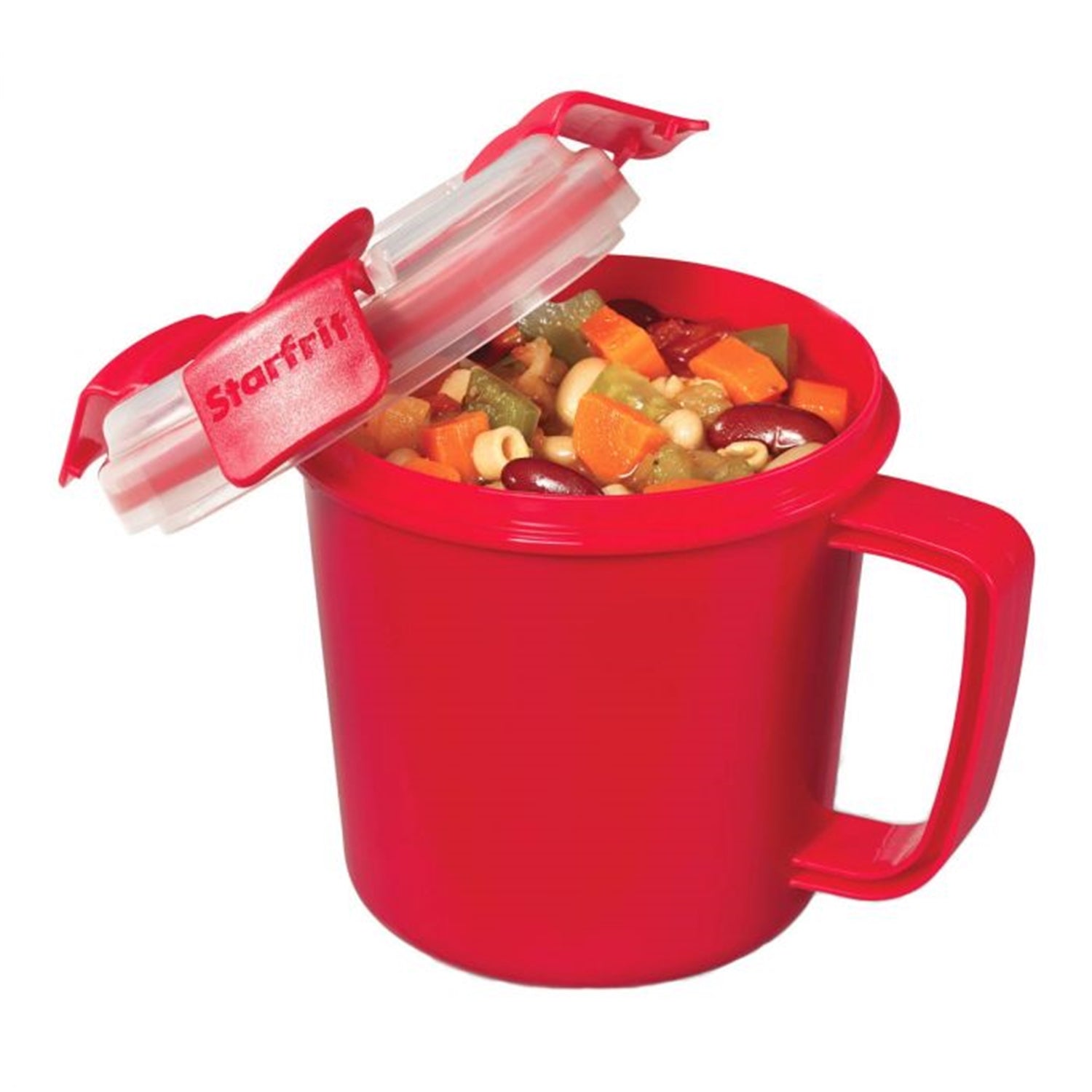 LocknLock - Ensemble de 2 Contenants à Soupe en Plastique EasyLunch, Capacité de 710mL, Rouge - Simple Boutique