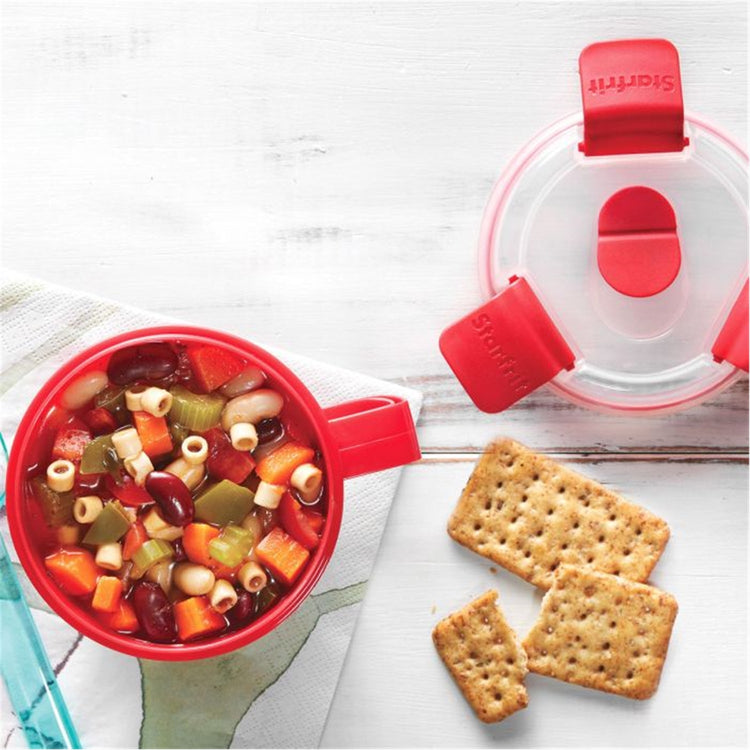LocknLock - Ensemble de 2 Contenants à Soupe en Plastique EasyLunch, Capacité de 710mL, Rouge - Simple Boutique