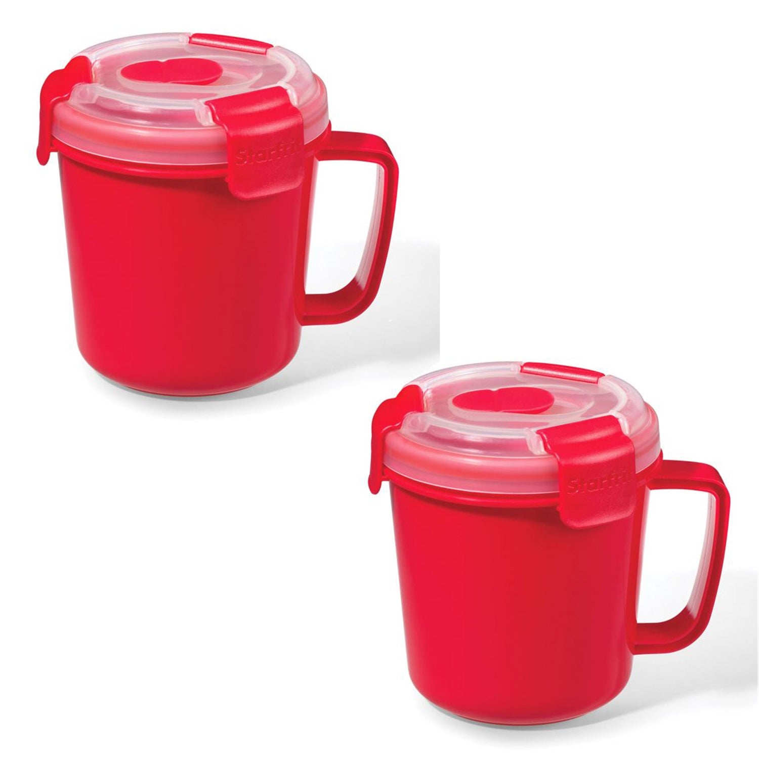 LocknLock - Ensemble de 2 Contenants à Soupe en Plastique EasyLunch, Capacité de 710mL, Rouge - Simple Boutique