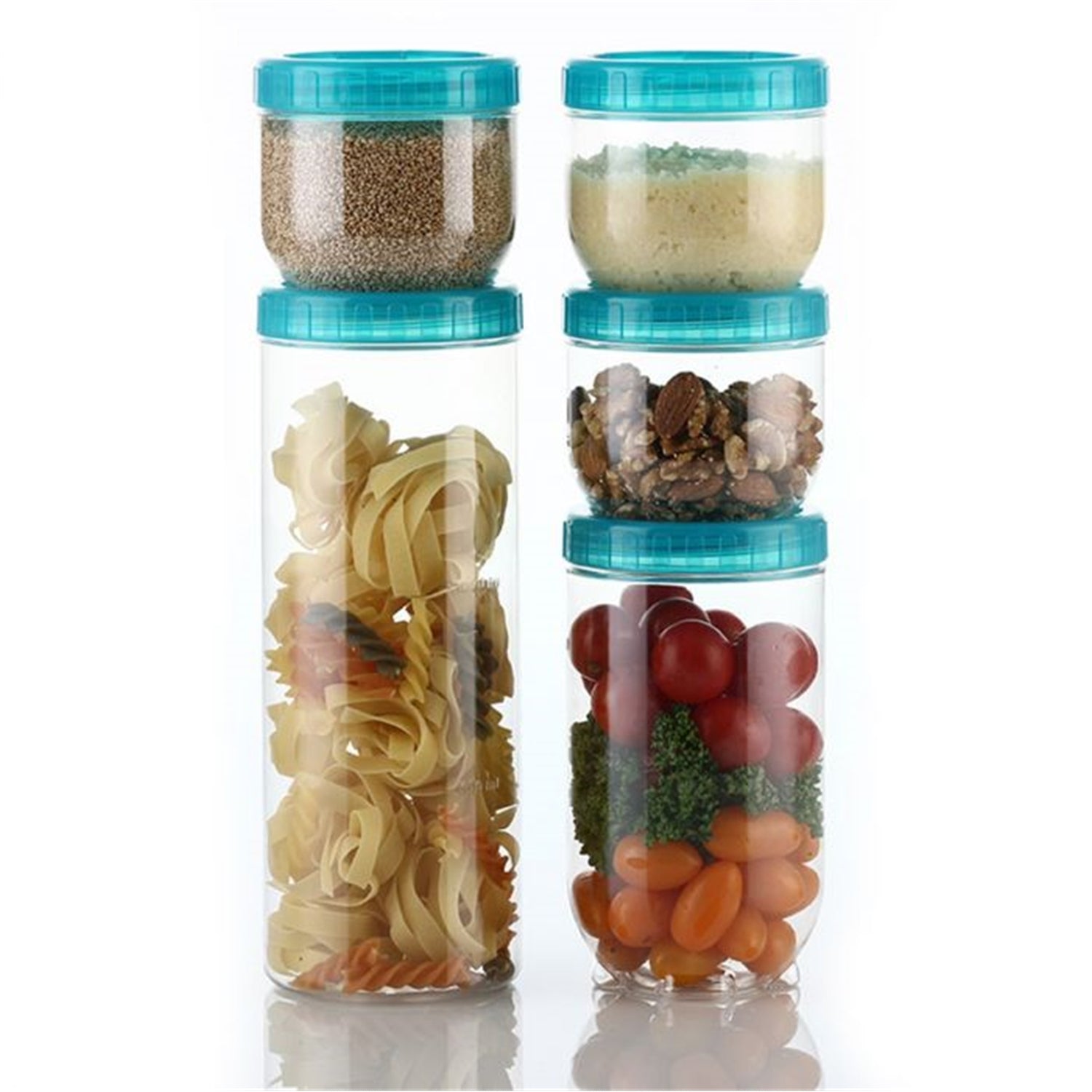 LocknLock - Ensemble de 2 Contenants avec Couvercle Vissable Interlock, Capacité de 1 Litre, Bleu - Simple Boutique