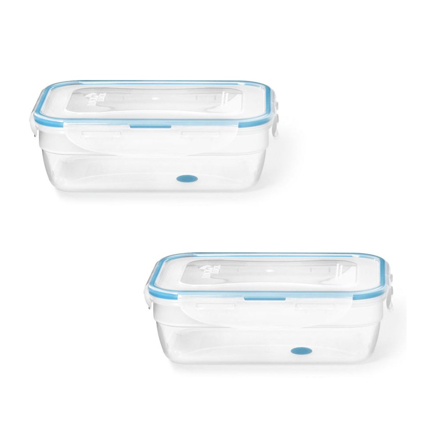 LocknLock - Ensemble de 2 Contenants en Plastique EasyMatch, Hermétiques et Étanches, Capacité de 1.2 Litre, Bleu - Simple Boutique