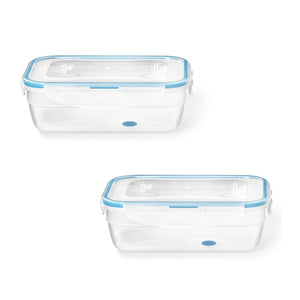 LocknLock - Ensemble de 2 Contenants en Plastique EasyMatch, Hermétiques et Étanches, Capacité de 1.2 Litre, Bleu - Simple Boutique