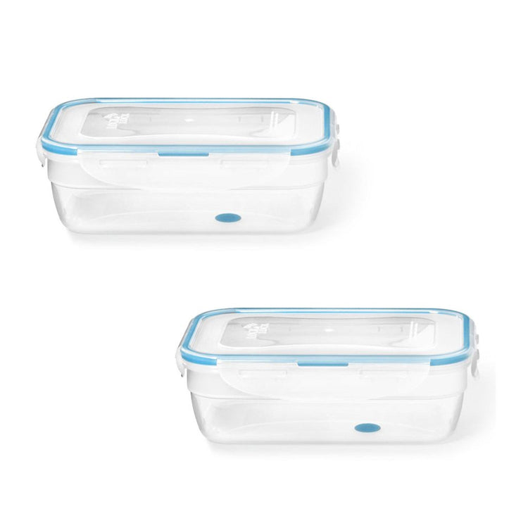 LocknLock - Ensemble de 2 Contenants en Plastique EasyMatch, Hermétiques et Étanches, Capacité de 1.2 Litre, Bleu - Simple Boutique