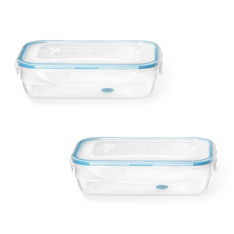 LocknLock - Ensemble de 2 Contenants en Plastique EasyMatch, Hermétiques et Étanches, Capacité de 850mL, Bleu - Simple Boutique