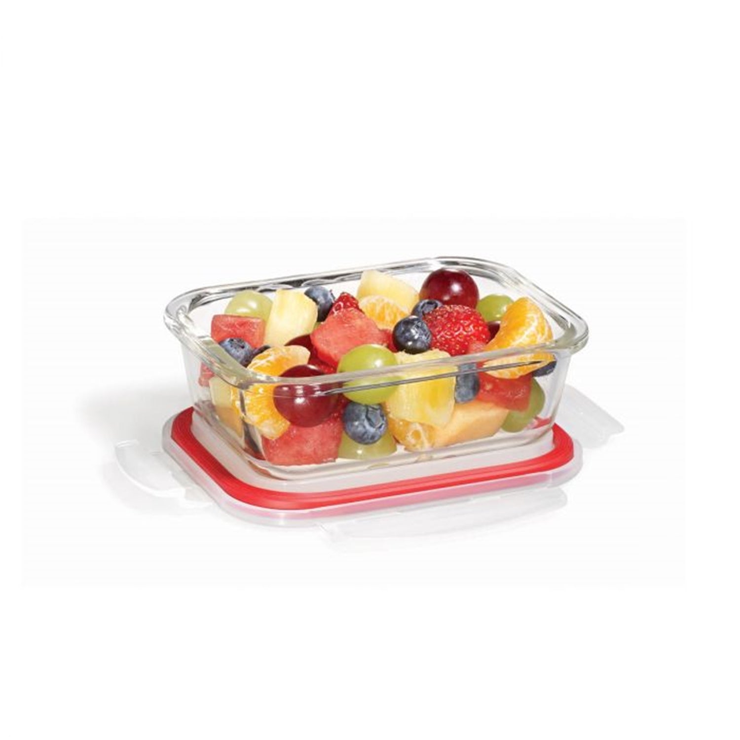 LocknLock - Ensemble de 2 Contenants en Verre Hemétiques et Étanches, Capacité de 380mL, Rouge - Simple Boutique