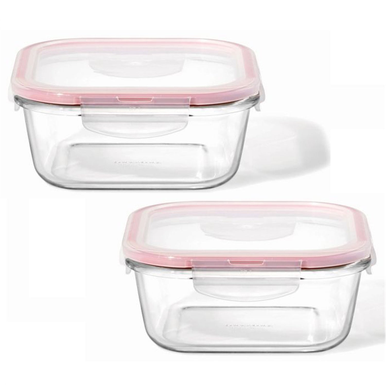 LocknLock - Ensemble de 2 Contenants en Verre Hermétiques et Étanches, Capacité de 750mL, Rouge - Simple Boutique