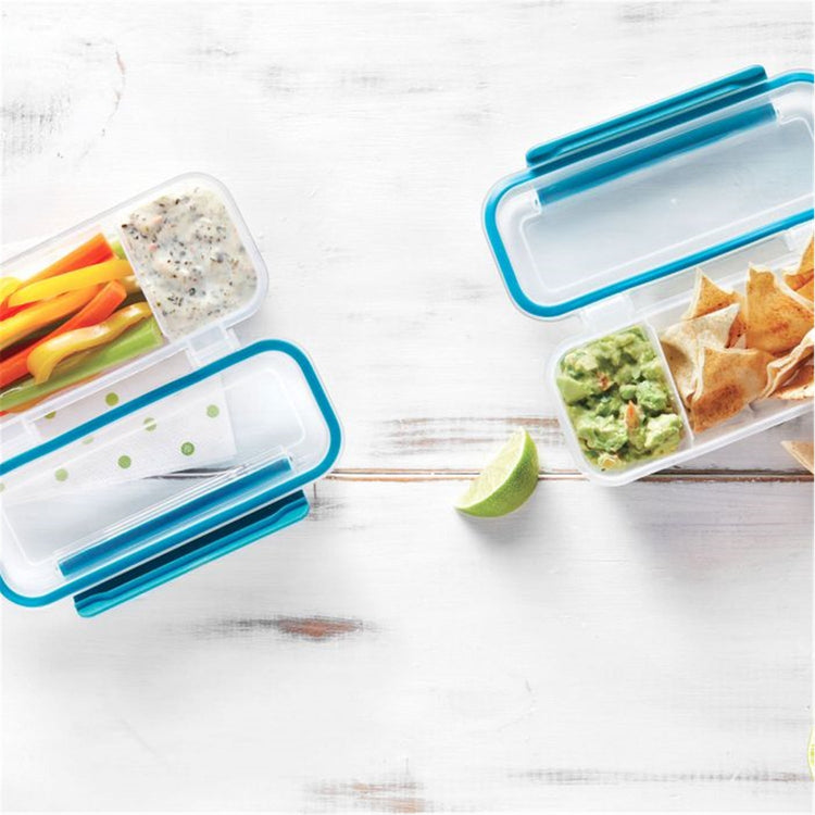 LocknLock - Ensemble de 2 Contenants pour Collations et Trempettes, Capacité de 414mL, Bleu - Simple Boutique