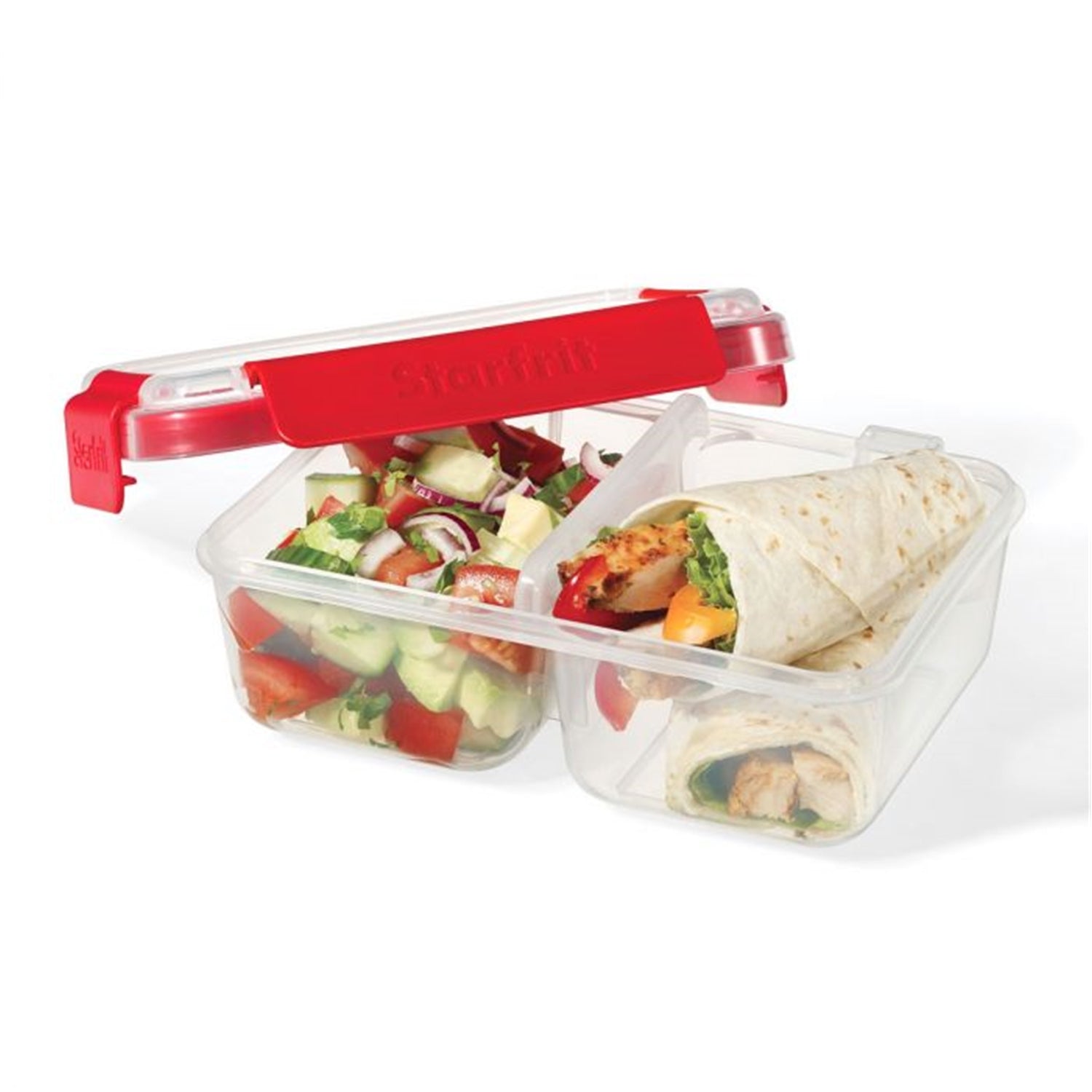 LocknLock - Ensemble de 2 Contenants pour Repas Compartimenté EasyLuch, Capacité de 946mL, Rouge - Simple Boutique