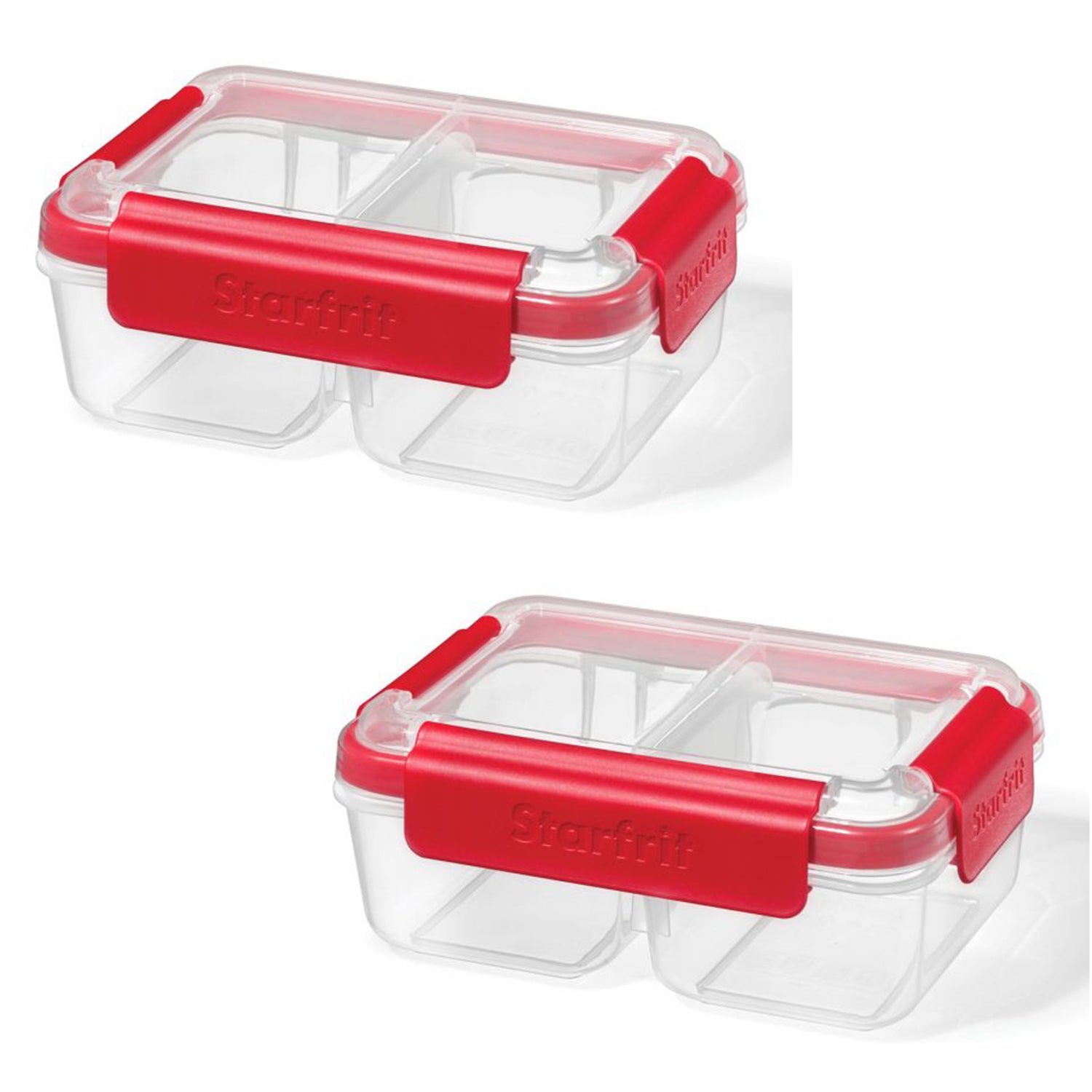 LocknLock - Ensemble de 2 Contenants pour Repas Compartimenté EasyLuch, Capacité de 946mL, Rouge - Simple Boutique