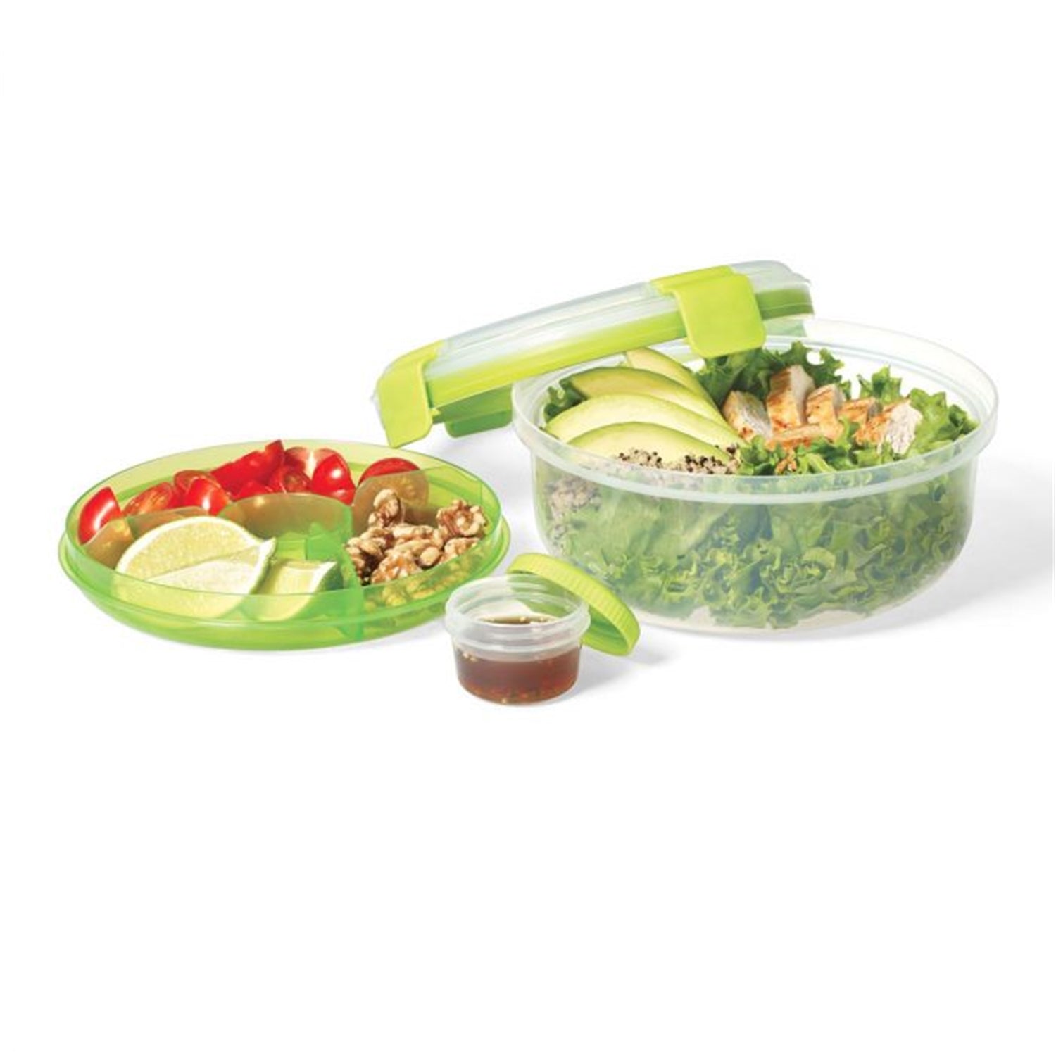 LocknLock - Ensemble de 2 Contenants pour Salade EasyLunch, Capactié de 1.3 Litre, Vert - Simple Boutique