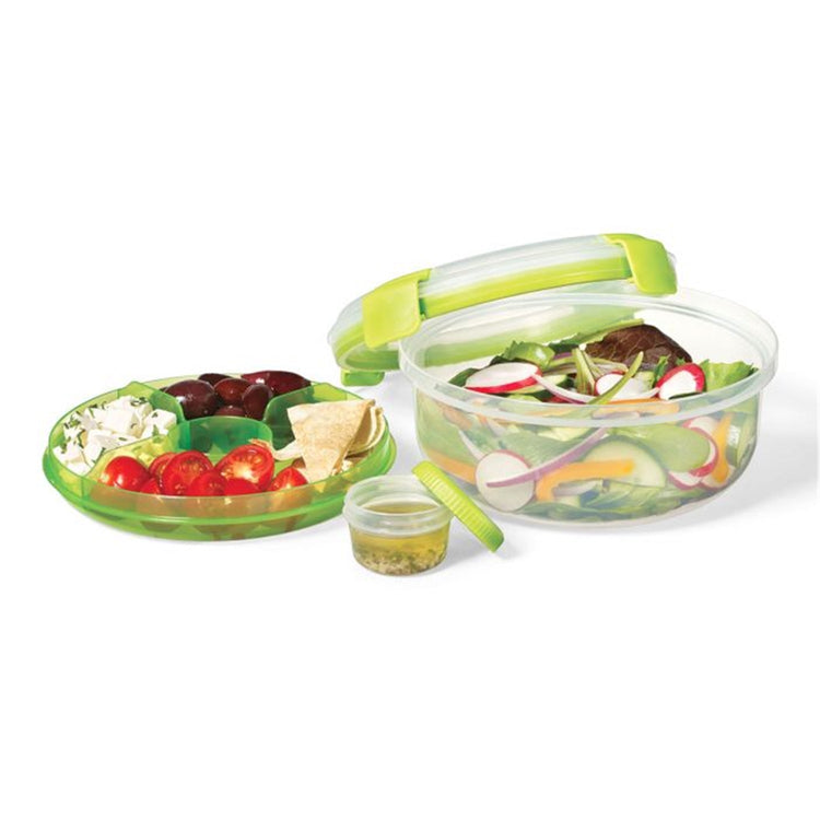 LocknLock - Ensemble de 2 Contenants pour Salade EasyLunch, Capactié de 1.3 Litre, Vert - Simple Boutique