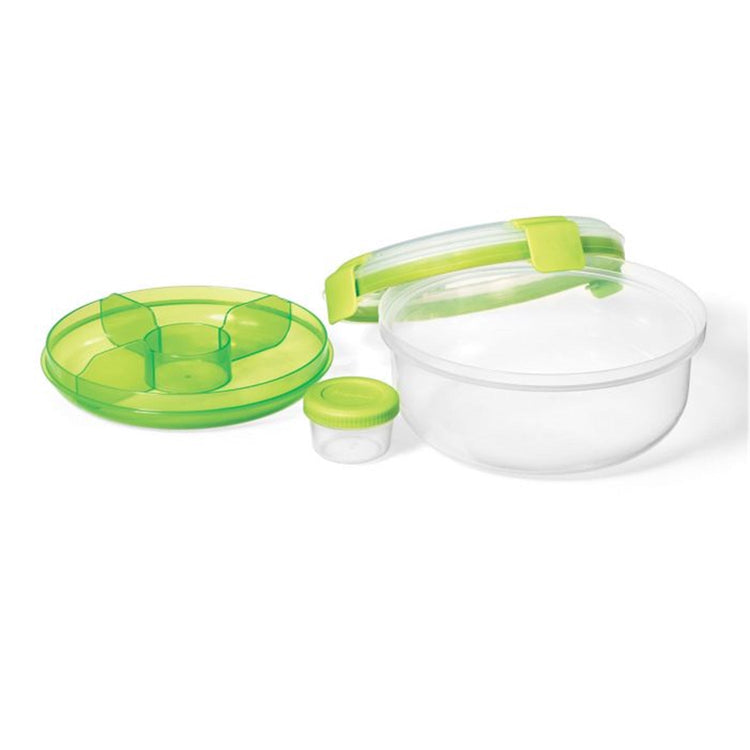 LocknLock - Ensemble de 2 Contenants pour Salade EasyLunch, Capactié de 1.3 Litre, Vert - Simple Boutique