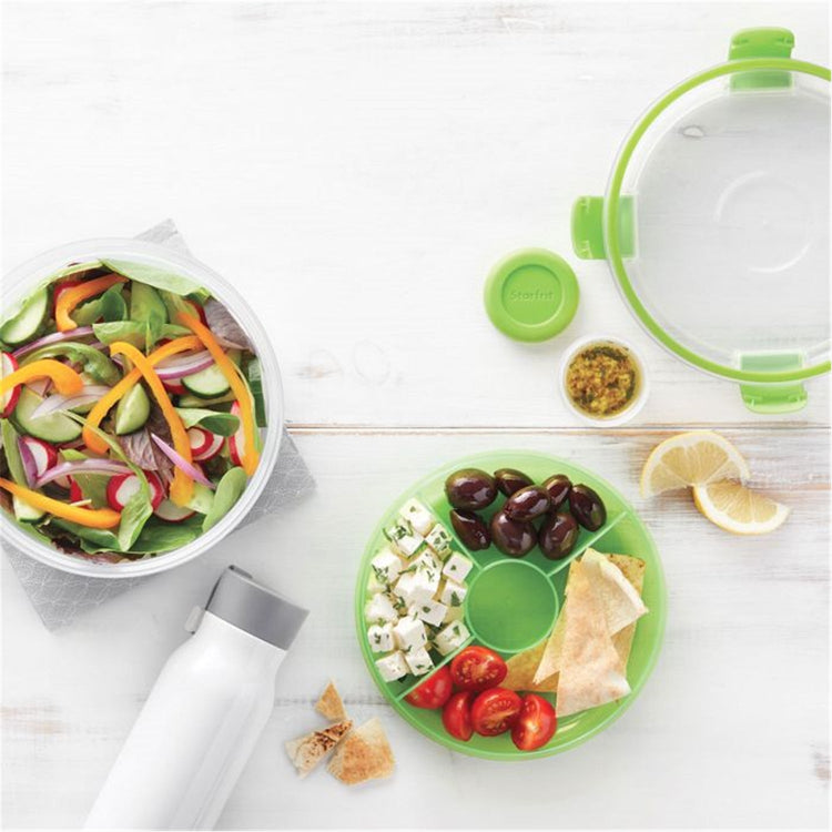 LocknLock - Ensemble de 2 Contenants pour Salade EasyLunch, Capactié de 1.3 Litre, Vert - Simple Boutique