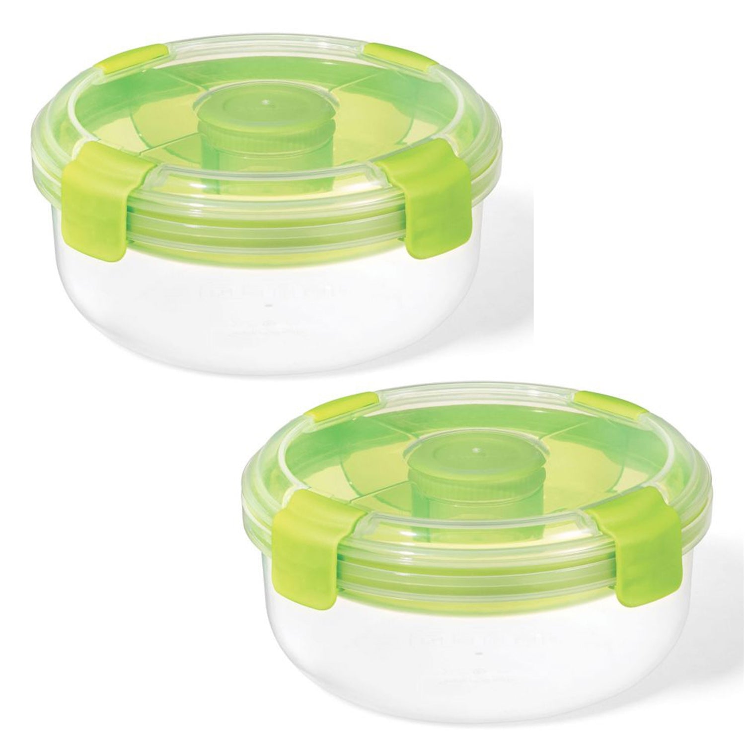LocknLock - Ensemble de 2 Contenants pour Salade EasyLunch, Capactié de 1.3 Litre, Vert - Simple Boutique