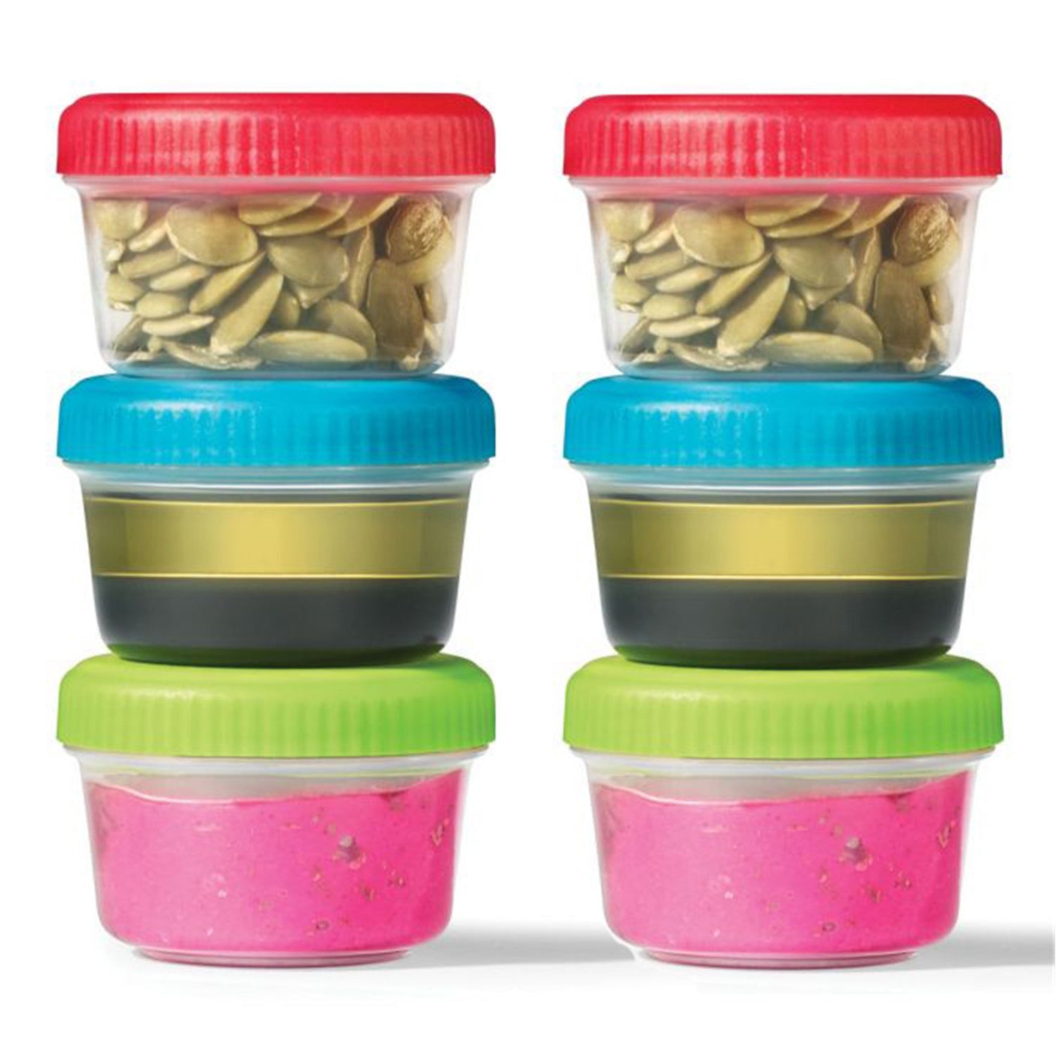 LocknLock - Ensemble de 6 Mini Contenants EasyLunch, Capacité de 30mL, Multicolore - Simple Boutique