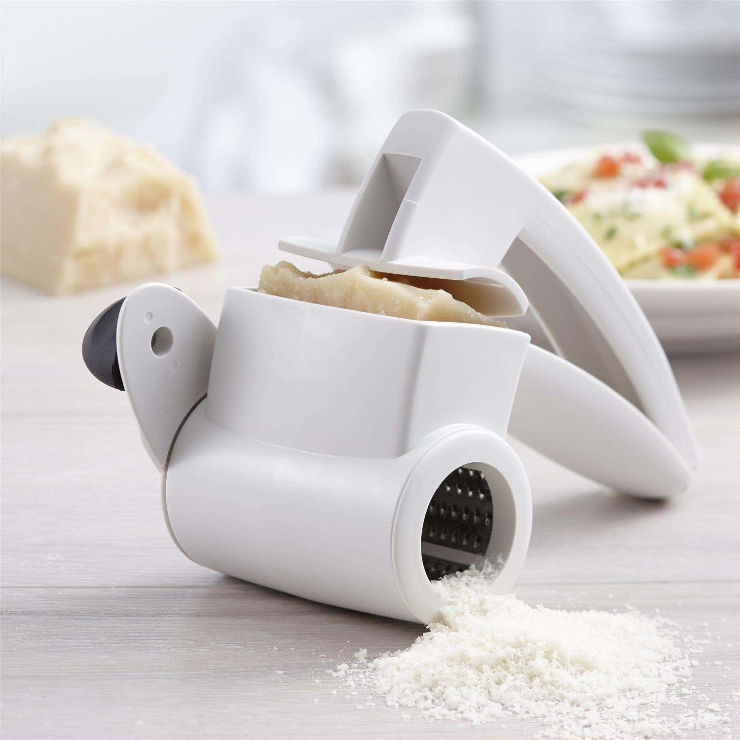 Luciano Gourmet - Rape à Fromage Rotative, Pièces Amovibles, Blanc - Simple Boutique