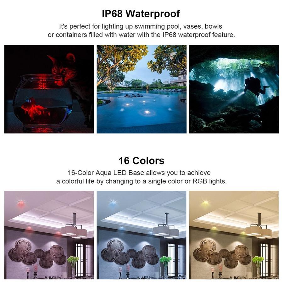 Lumières RVB 10 DEL Submersibles Étanche 16 Couleurs avec Télécommande Paquet de 4 - Simple Boutique