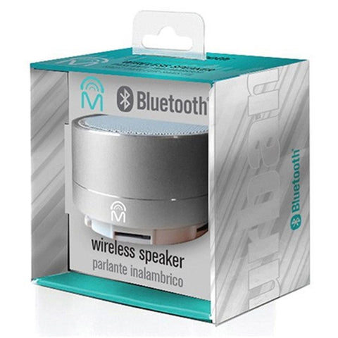 M Urban - Haut-Parleur Portable, Bluetooth 4.1, en Aluminium avec Lumières DEL et Appels Main-Libre, Argent