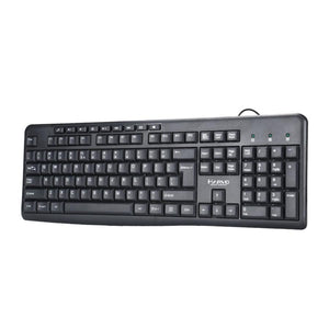 Marvo Office - Clavier Filaire USB 2.0 avec 104 Touches et 9 Touches Multimédia, Langue Anglais, Noir - Simple Boutique