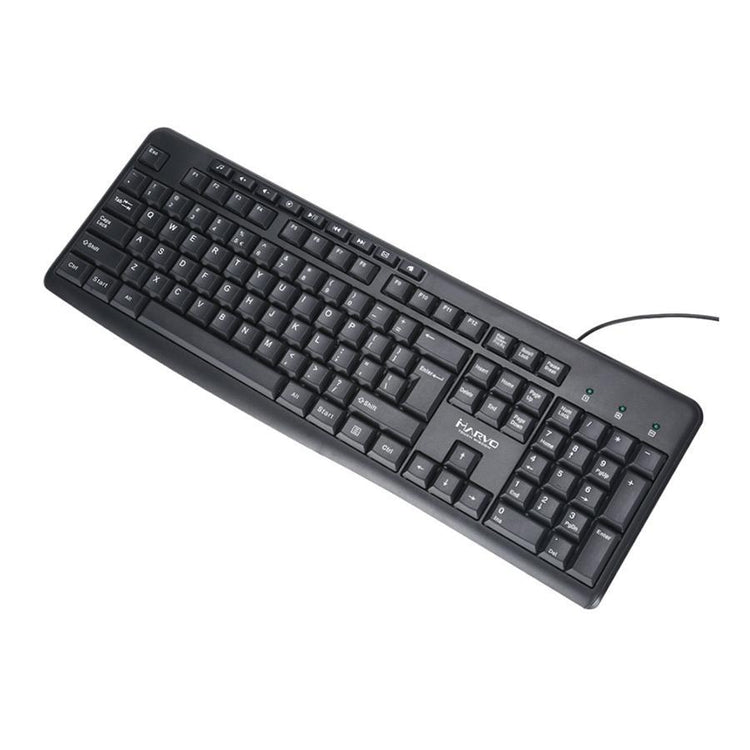 Marvo Office - Clavier Filaire USB 2.0 avec 104 Touches et 9 Touches Multimédia, Langue Anglais, Noir - Simple Boutique