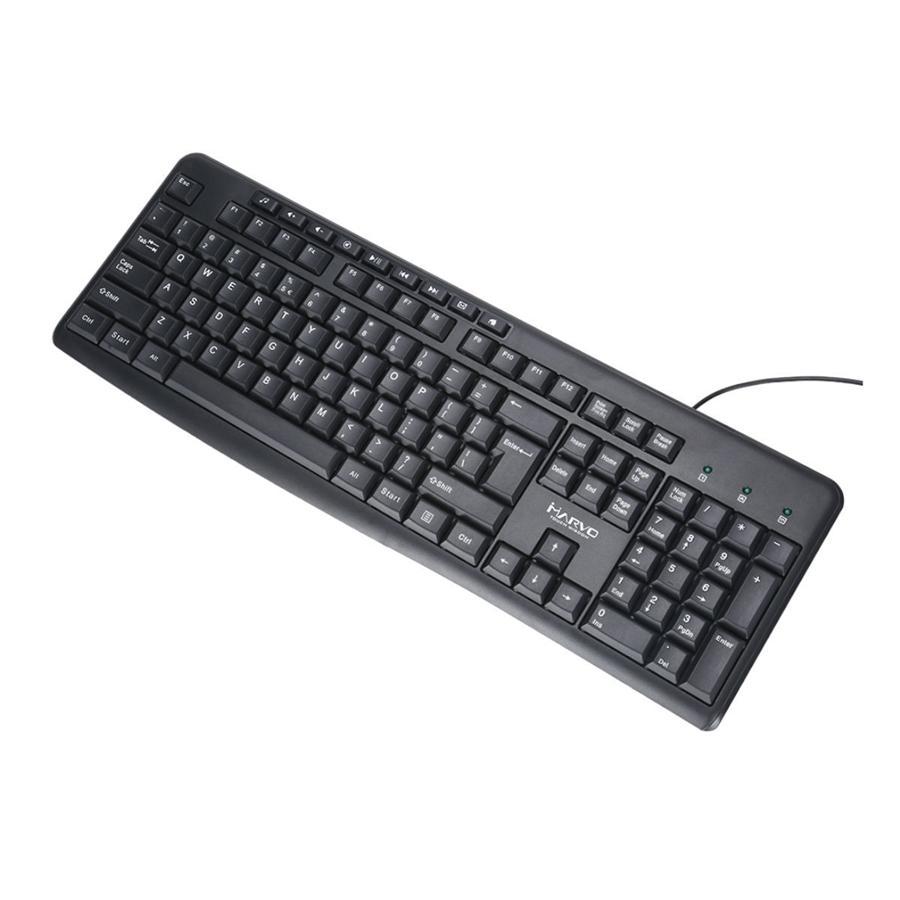 Marvo Office - Clavier Filaire USB 2.0 avec 104 Touches et 9 Touches Multimédia, Langue Anglais, Noir - Simple Boutique