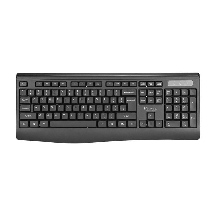 Marvo Office - Ensemble Clavier et Souris Filaire USB 2.0, 104 Touches, Langue Anglais, 1200 DPI, Noir - Simple Boutique