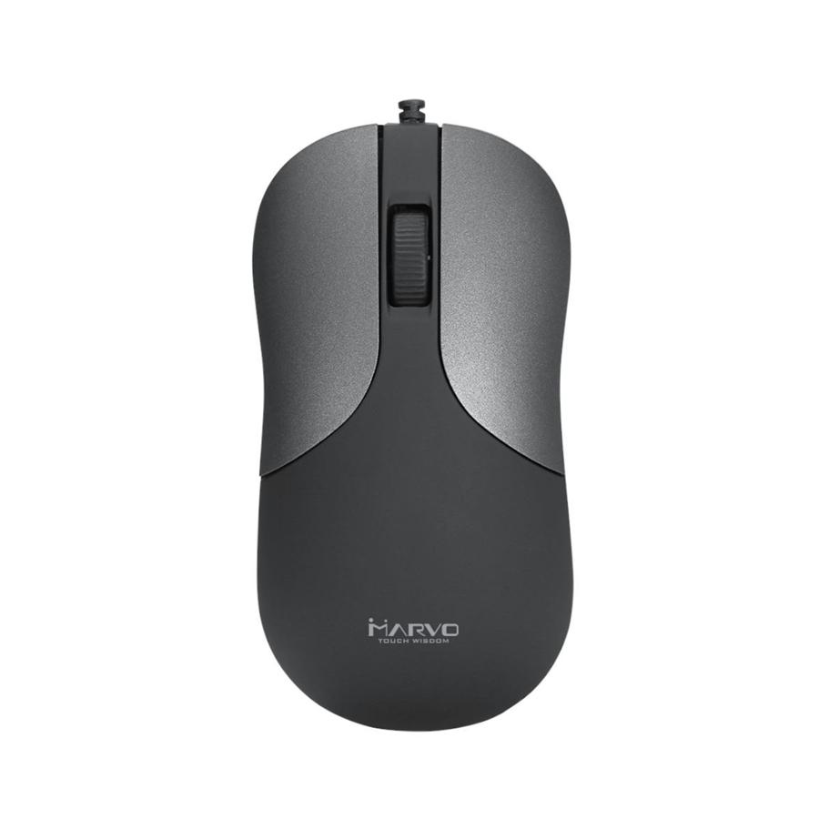 Marvo Office - Ensemble Clavier et Souris Filaire USB 2.0, 104 Touches, Langue Anglais, 1200 DPI, Noir - Simple Boutique