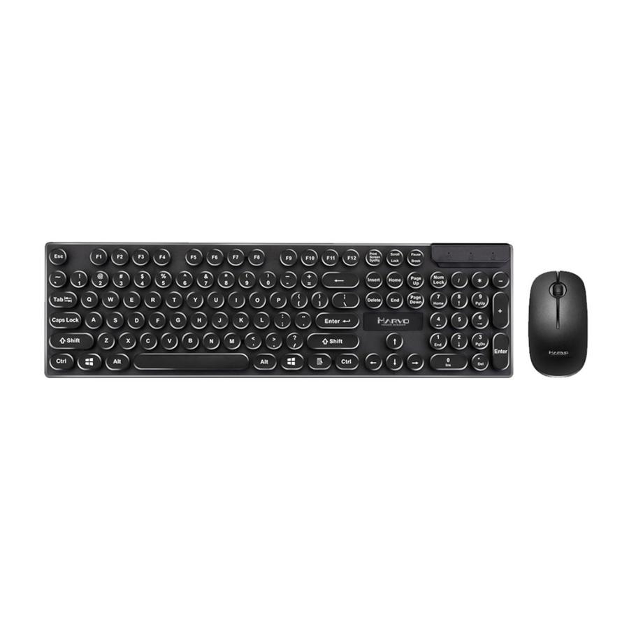 Marvo Office - Ensemble Clavier et Souris Sans-Fil, 104 Touches, Langue Anglais, 1000 DPI, Noir - Simple Boutique