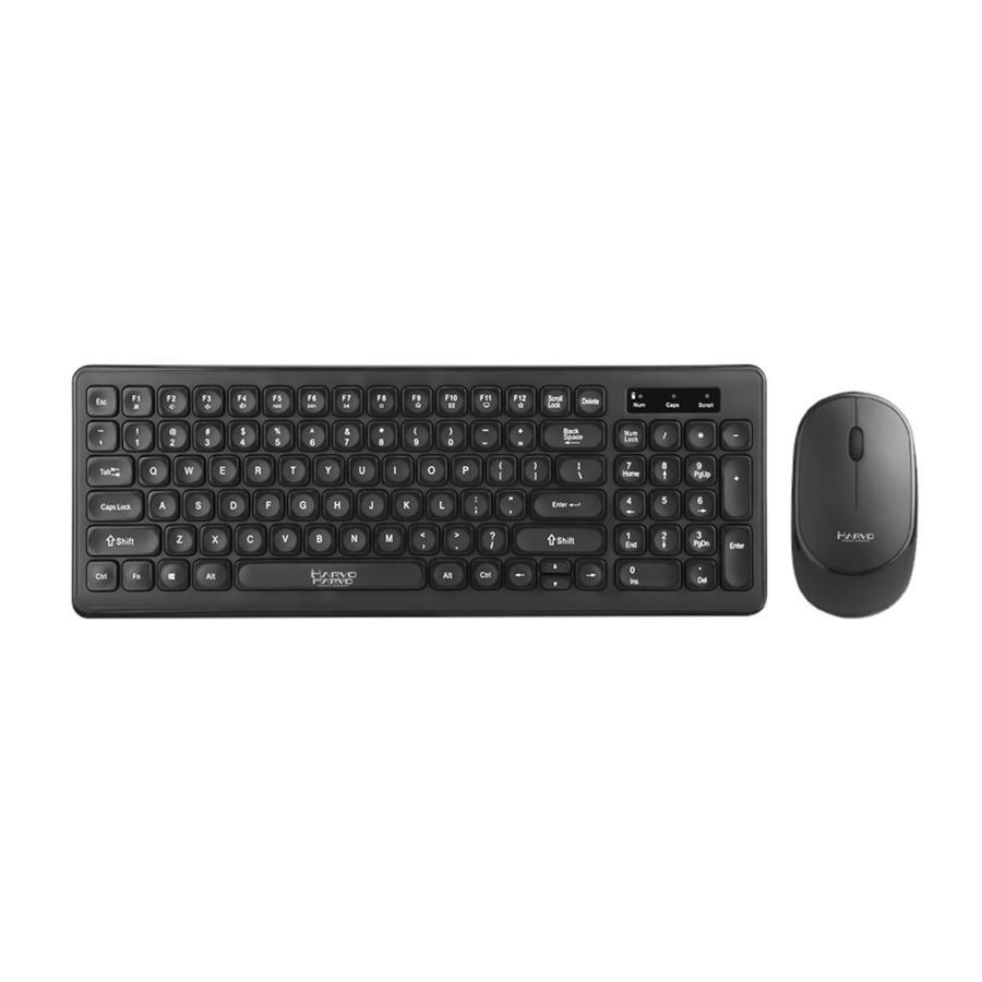 Marvo Office - Ensemble Clavier et Souris Sans-Fil, 96 Touches, Langue Anglais, 1000 DPI, Noir - Simple Boutique