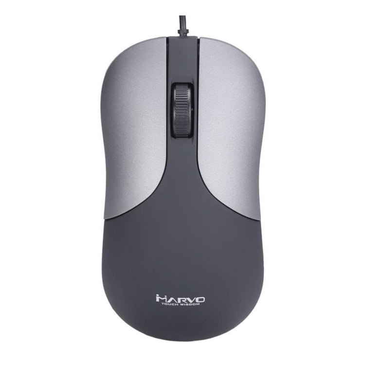 Marvo Office - Souris Optique Filaire avec 3 Boutons, DPI: 1200, Gris - Simple Boutique