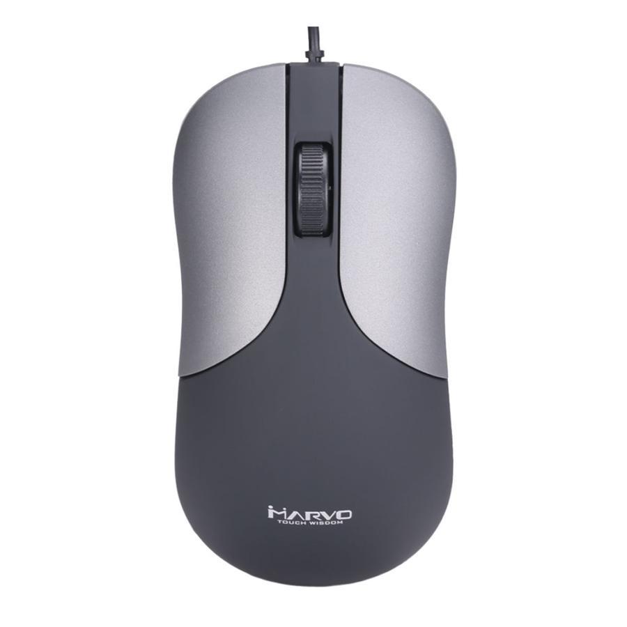 Marvo Office - Souris Optique Filaire avec 3 Boutons, DPI: 1200, Gris - Simple Boutique