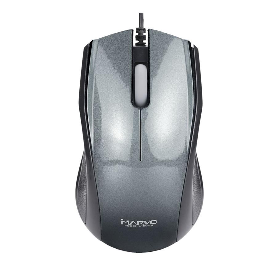 Marvo Office - Souris Optique Filaire avec 3 Boutons, DPI: 1200, Gris - Simple Boutique