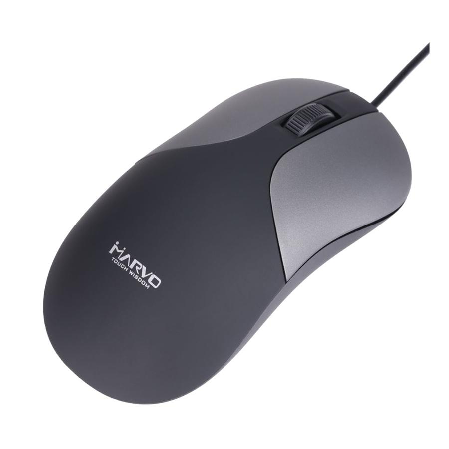 Marvo Office - Souris Optique Filaire avec 3 Boutons, DPI: 1200, Gris - Simple Boutique