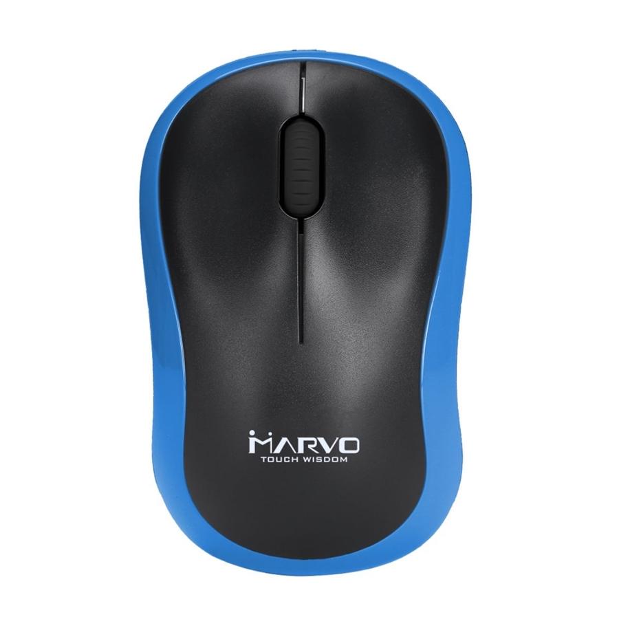 Marvo Office - Souris Optique Sans-Fil avec 3 Boutons, DPI: 800/1200/1600, Bleu - Simple Boutique