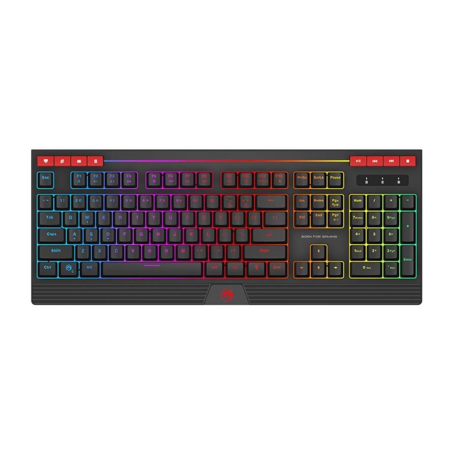 Marvo Pro - Clavier de Jeu Filaire à Membrane avec 112 Touches et Rétro-Éclairage, Noir - Simple Boutique
