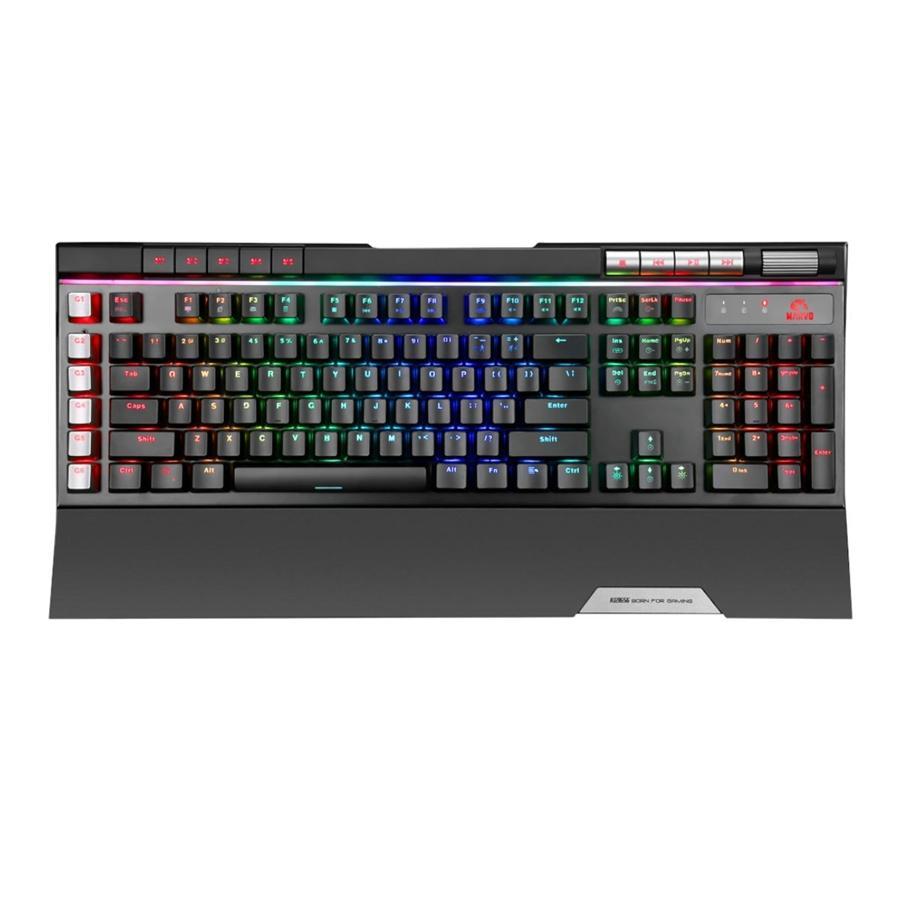 Marvo Pro - Clavier de Jeu Mécanique Filaire avec 119 Touches et Rétro-Éclairage RGB, Noir - Simple Boutique