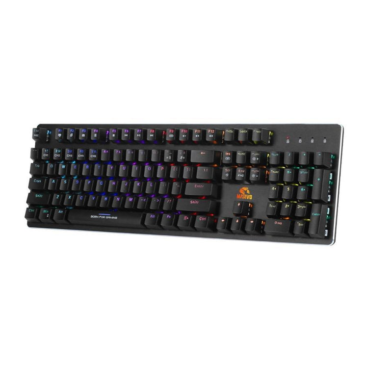Marvo Pro - Clavier de Jeu Mécanique Filaire avec Rétro-Éclairage RGB, Noir - Simple Boutique