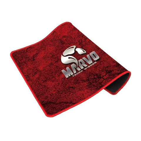 Marvo Pro - Tapis de Souris 450x400x3mm, Surface Textile Haute Densité et Imperméable, Rouge