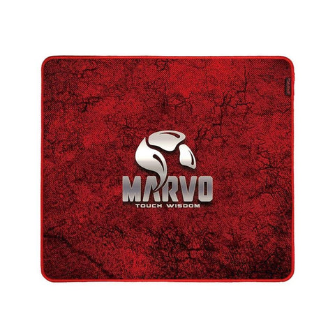 Marvo Pro - Tapis de Souris 450x400x3mm, Surface Textile Haute Densité et Imperméable, Rouge