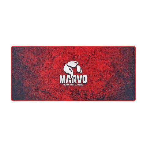 Marvo Pro - Tapis de Souris XL, 900x400x3mm, SurfaceTtextile Haute Densité et Imperméable, Rouge