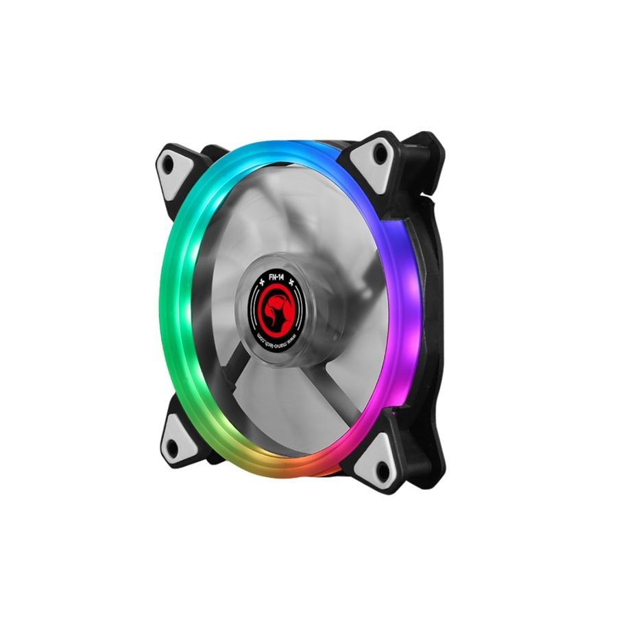 Marvo Pro - Ventilateur pour Ordianteur de Bureau, 120mm, 9 Lames et 15 LED RGB, Noir - Simple Boutique